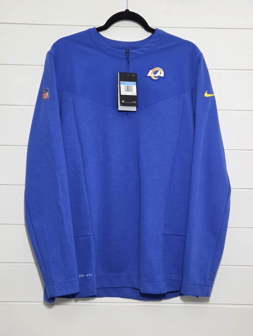 Nike Dri FitRoyal Los Angeles Rams Quarter-zip‎ Long Sleeve Top Size M /UPF 40+